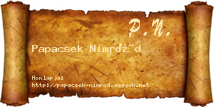 Papacsek Nimród névjegykártya